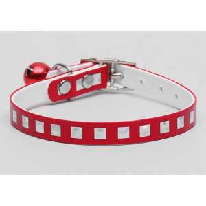 Ошейник для кошек кожа искусственная с перламутровым декором 30см*1см цвет в ассортименте Пижон