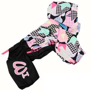 Дождевик для собак р20, спинка 39см черно-розовый для девочек Formydogs