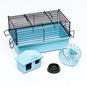 Клетка для грызунов Пижон №1 укомплектованная 27*15*13см бирюзовая