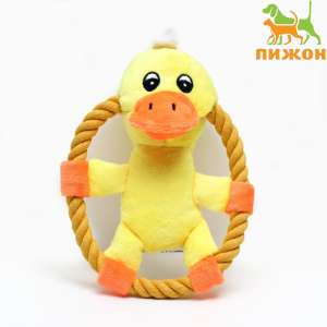 Игрушка для собак текстильная Цыпленок в кольце 18см*13см Пижон