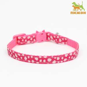Ошейник для кошек с пряжкой в форме кошки розовый Пижон
