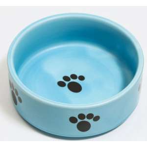 Миска керамическая «Лапки», 200 мл,голубая, для кошек и собак