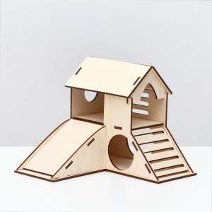 Домик для грызунов деревянный 18*18*14,7см