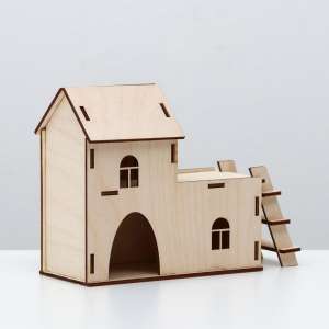 Домик для грызунов деревянный 15,2*7*23см