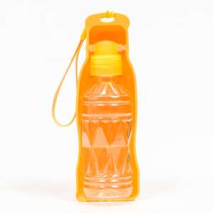 Поилка прогулочная с фигурной бутылкой 250мл желтая Пижон