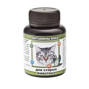 Вака витамины для кошек(пожилых) старых 80таб для кошек