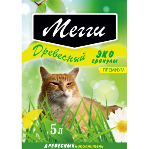 Наполнитель древесный Мегги 5 л/2,2кг*4 для кошек
