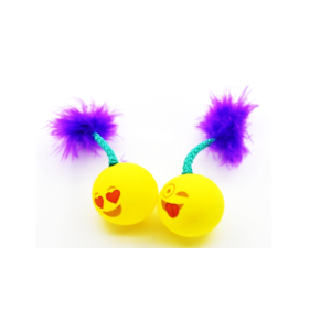 Игрушка для кошек Мячик с хвостиком и c боа гремящий, 4см. (2шт/уп) LM002m-a315/b LION