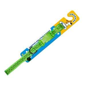 Ошейник для кошек и собак тесьма 1,5*40см с колокольчиком салатный/желтый/красный/бежевый Уют