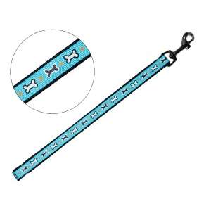 Поводок двойной с тесьмой Косточки 1,6*120см голубой Уют