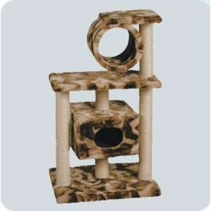 Когтеточка Дом с полками на подставке с трубой 610х530х1050мм Зооник
