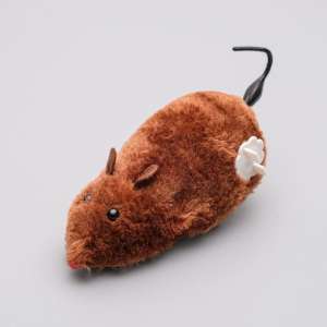 Игрушка для кошек Мышь заводная меховая коричневая 12см Пижон