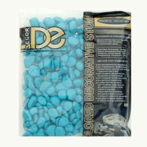 Грунт аквариумный Галька цветная бирюзовая 8-12мм 800гр