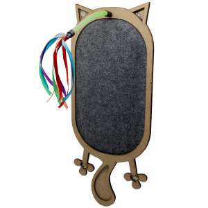 Когтеточка на стену Котик ковролин с мятой и игрушкой PETTO 