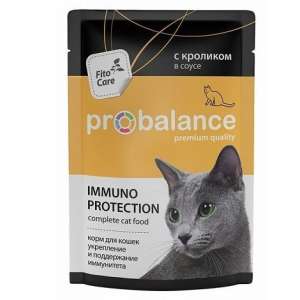 Пробаланс/Probalance Immuno пауч корм для кошек кролик в соусе 85гр*25