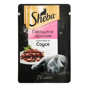 Шеба/Sheba пауч 75гр корм для кошек Плежер говядина/кролик