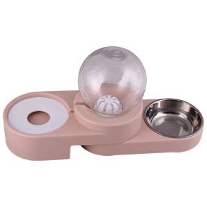 Автопоилка с металлической миской Sphere розовая 400мл PetStandArt