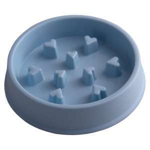 Миска для медленного поедания круглая Heart 21*4,5см голубая 400мл PetStandArt