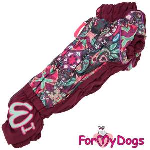 Комбинезон утепленный для собак рТМ1 спинка 34см для девочек бордовый  Formydogs
