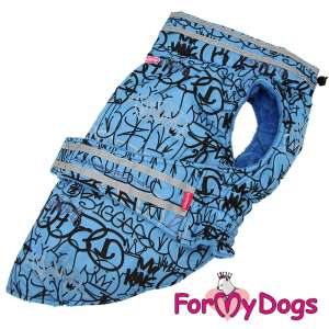 Куртка утепленная для собак рВ2 спинка 45см голубая Formydogs