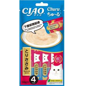 Инаба/INABA ЧАО ЧУРУ лакомство для кошек пюре здоровье мочеполовой системы куриное филе 14гр*4