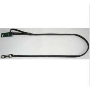 Поводок кож. с карабином 12мм. 2слоя, декоративная строчка, черный от 140см Аркон