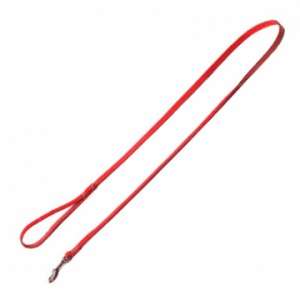 Поводок кож.14мм. 1слой, имп. карабин, красный 140см Аркон