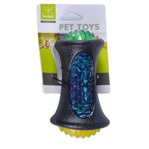 Игрушка для собак Гантель-Светофор повышенной прочности 12х7.5х7.5см резиновая, мигает