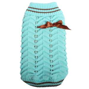 Свитер рХL спинка 40см LMK-H15 голубой с бантиком LION