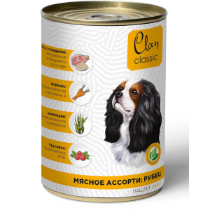 Клан/Clan Classic конс. корм для собак паштет Мясное ассорти с Рубцом 340гр  