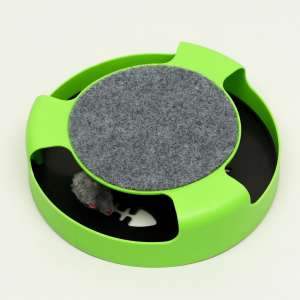Игрушка для кошек интеррактивная круг с подвижной мышкой зеленый Пижон для кошек