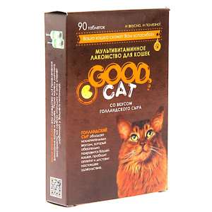 Гуд Кэт мультив. лакомство для кошек "Голландский сыр" 90таб*6