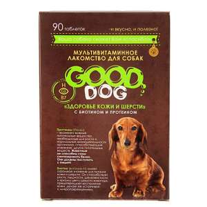 Гуд Дог мультив. лакомство для собак "Здоровье кожи и шерсти" 90таб*6