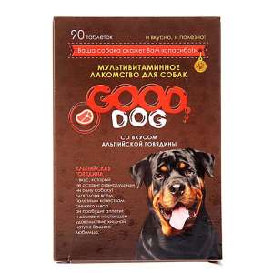 Гуд Дог мультив. лакомство для собак "Альпийская говядина" 90таб*6