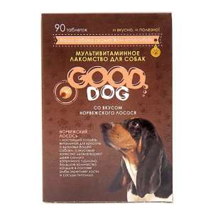 Гуд Дог мультив. лакомство для собак "Норвежский лосось" 90таб*6