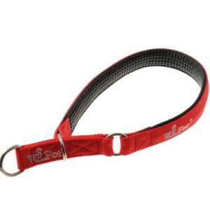 Ошейник-полуудавка V.I.Pet 25мм 50-60см с цугом и неопреновой подкладкой красный Пет Лайн