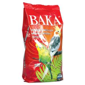 Вака корм для мелких и средних попугаев (мягкая упаковка) 500гр *14