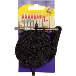 Поводок капроновый 1м*25мм карабин имп Зооник для собак