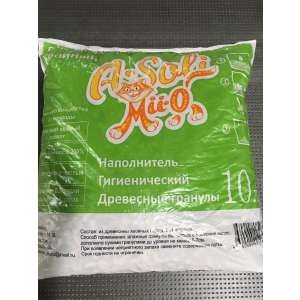Наполнитель древесный впитывающий А-Соли/A-Soli Mii-o Хвойный 10л/5,16кг*2