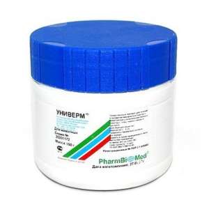 Универм 150гр (дв:аверсектин С, д/леч.и проф. арахноэнтомозов и нематодозов дом., диких жив. и птиц)