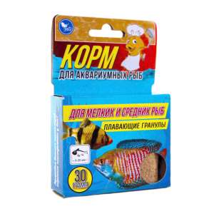 Аквакулинар корм для рыб мелких и средних повседневный коробка 30гр