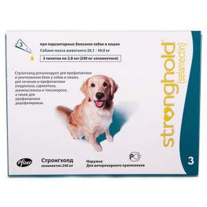 Стронгхолд для собак 20-40кг, 240 мг,1 пипетка (в уп. 3 пип.) от блох, сарк, демод., дироф.