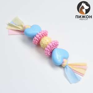 Игрушка для собак жевательная термопластичная резина 5элементов на веревке Пижон