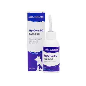 Лосьон для ушей очищающий для собак,кошек и кроликов Преотик SQ 100мл (ср-во для растрворения серы)