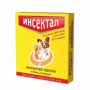 Инсектал Капли для кошек и собак 2-4кг(от блох,клещей)*60