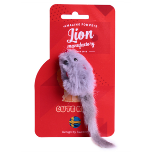 Игрушка для кошек Мышь из норки натуральной 10 см LM042 LION