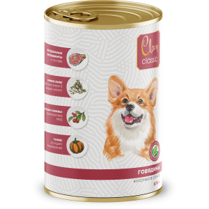 Клан/Clan Classic конс. корм для собак кусочки в соусе говядина 970гр*6