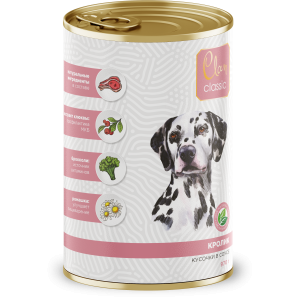 Клан/Clan Classic конс. корм для собак кусочки в соусе кролик 970гр*6