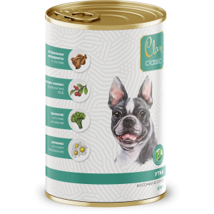 Клан/Clan Classic конс. корм для собак кусочки в соусе утка 970гр*6