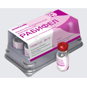 Рабифел 1доза вакцина п/бешенства для кошек*10